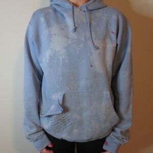 Distressed and upcycled baby blue champion hoodie! #handmade #oneofakind
